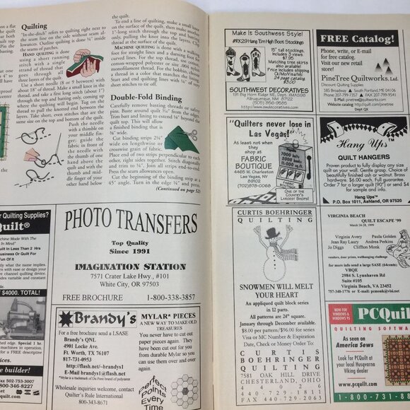 Quilters Newsletter Quilt It For December 1998 Christmas Magazine Quilting Patte - Picture 9 of 12
